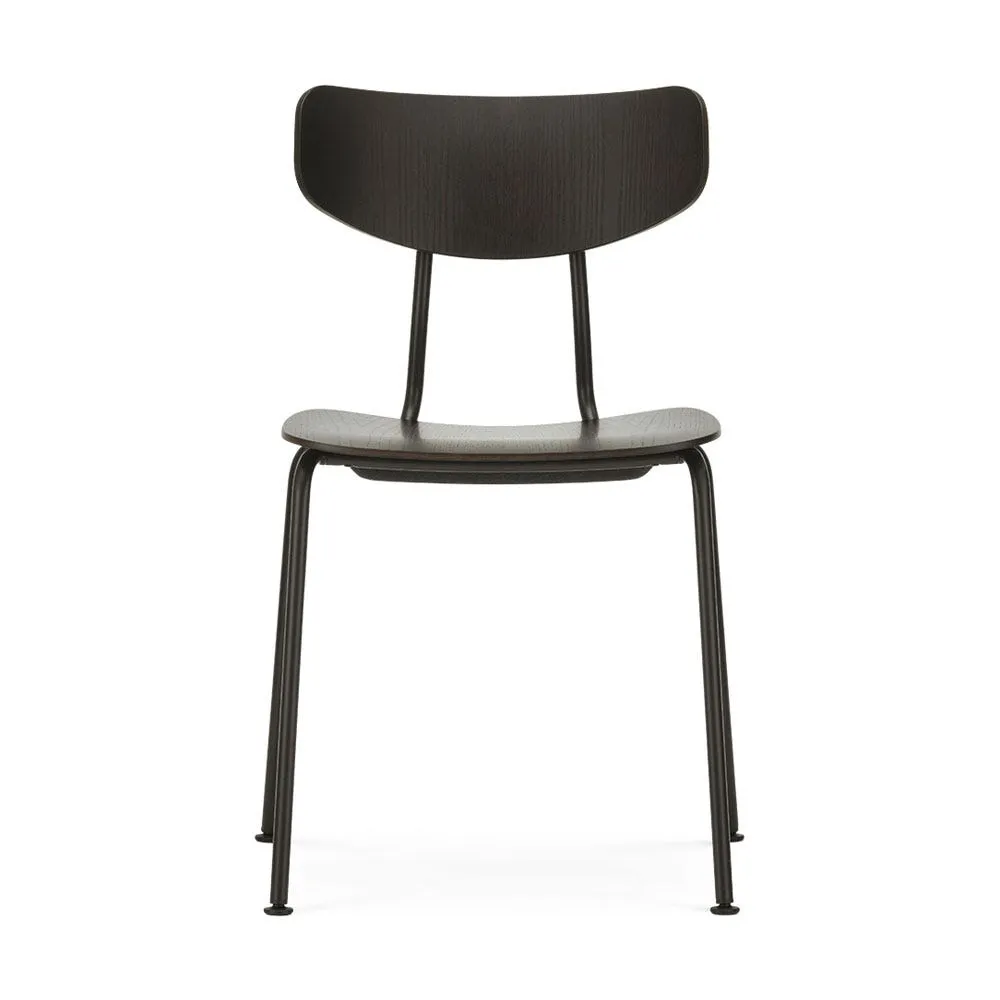 Vitra Moca Dining Chair Dark Oak Basic Dark Powder Coated Base 2