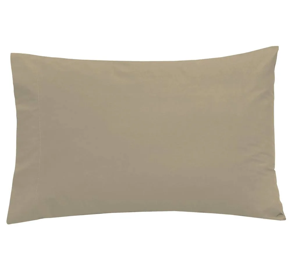 Smart Living Polycotton Housewife Pillowcases Pair 180 Thread Count in Taupe 2