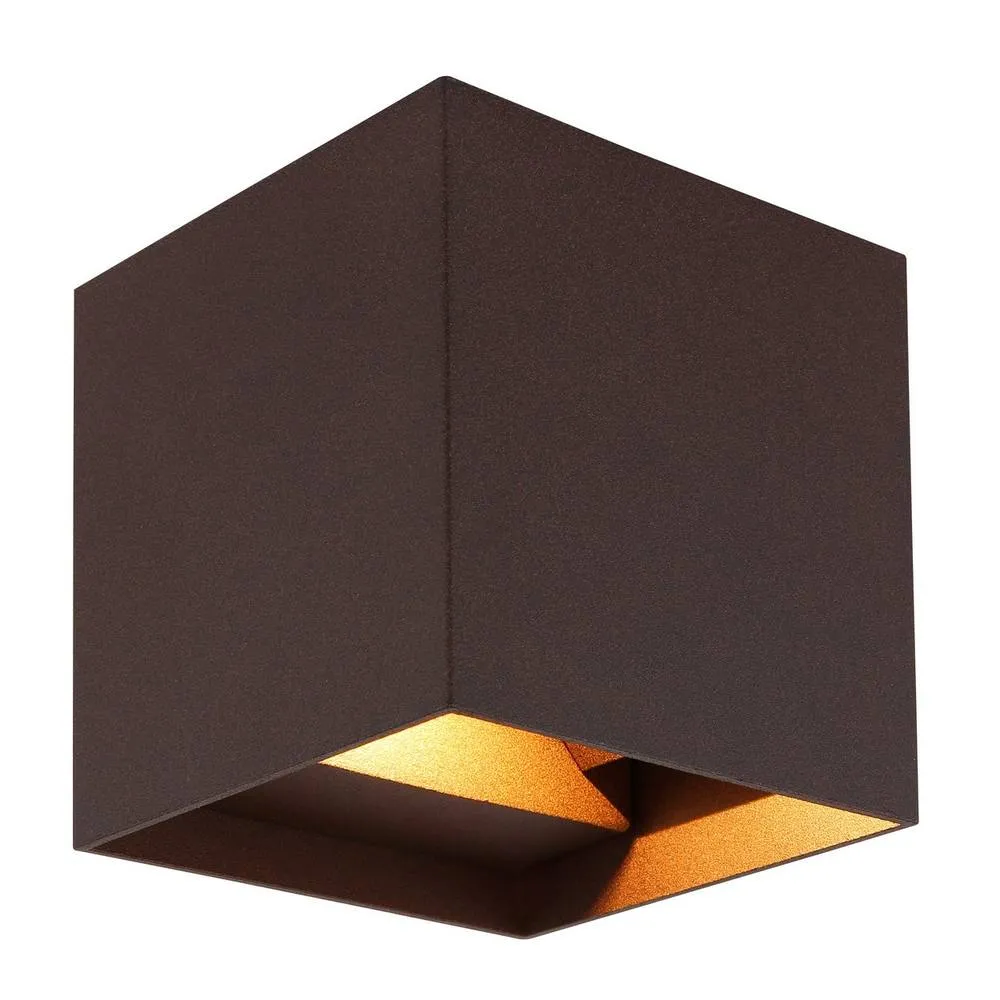 Netlighting Veronika Outdoor Up Down Wall Lamp Rust IP54 Glass 2x LED in Brown