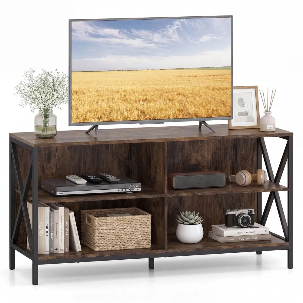 Costway TV Stand for TVs up to 55 Inch 120 CM Brown