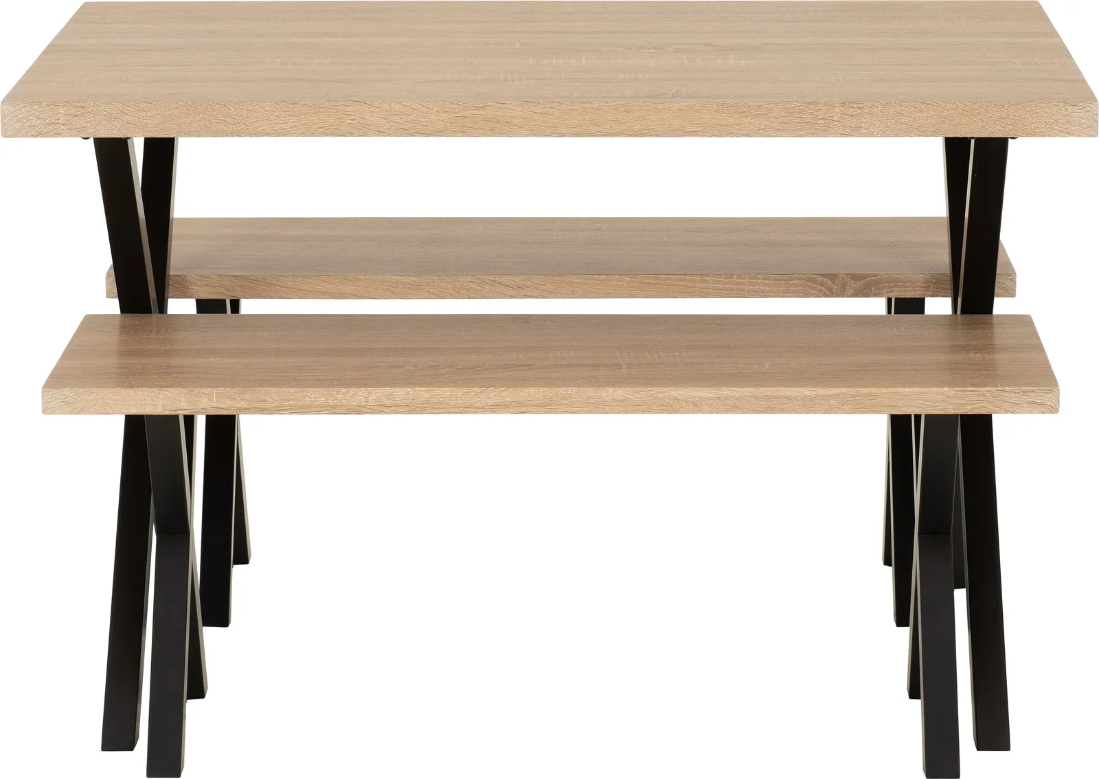 Seconique Buxton Dining Bench Set in Light Oak 3