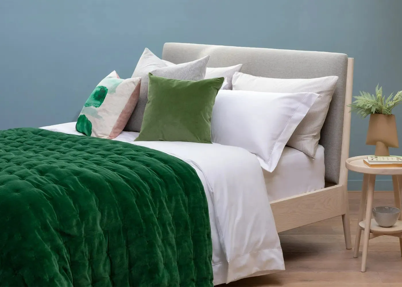 Heal's Velvet Quilt Emerald Green 140 x 200cm 2