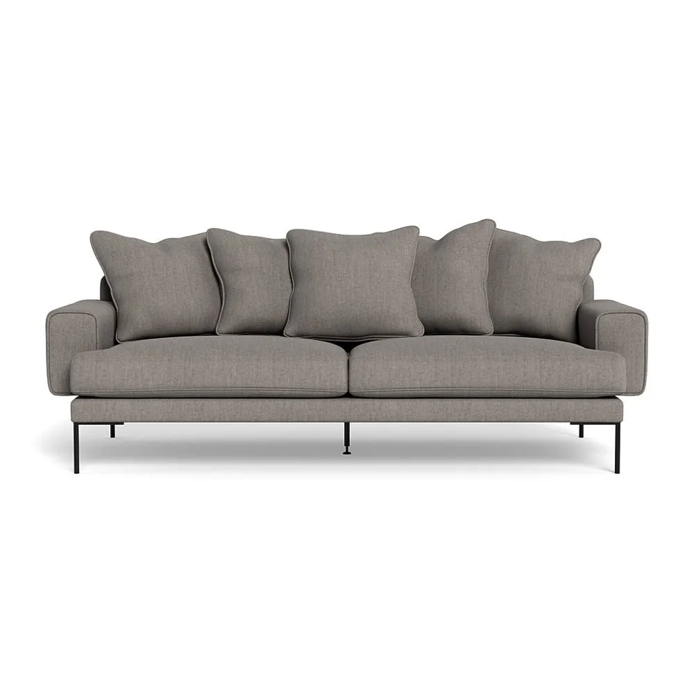 Heal's Torrington 4 Seater Sofa Broad Weave Pebble Black Feet 1