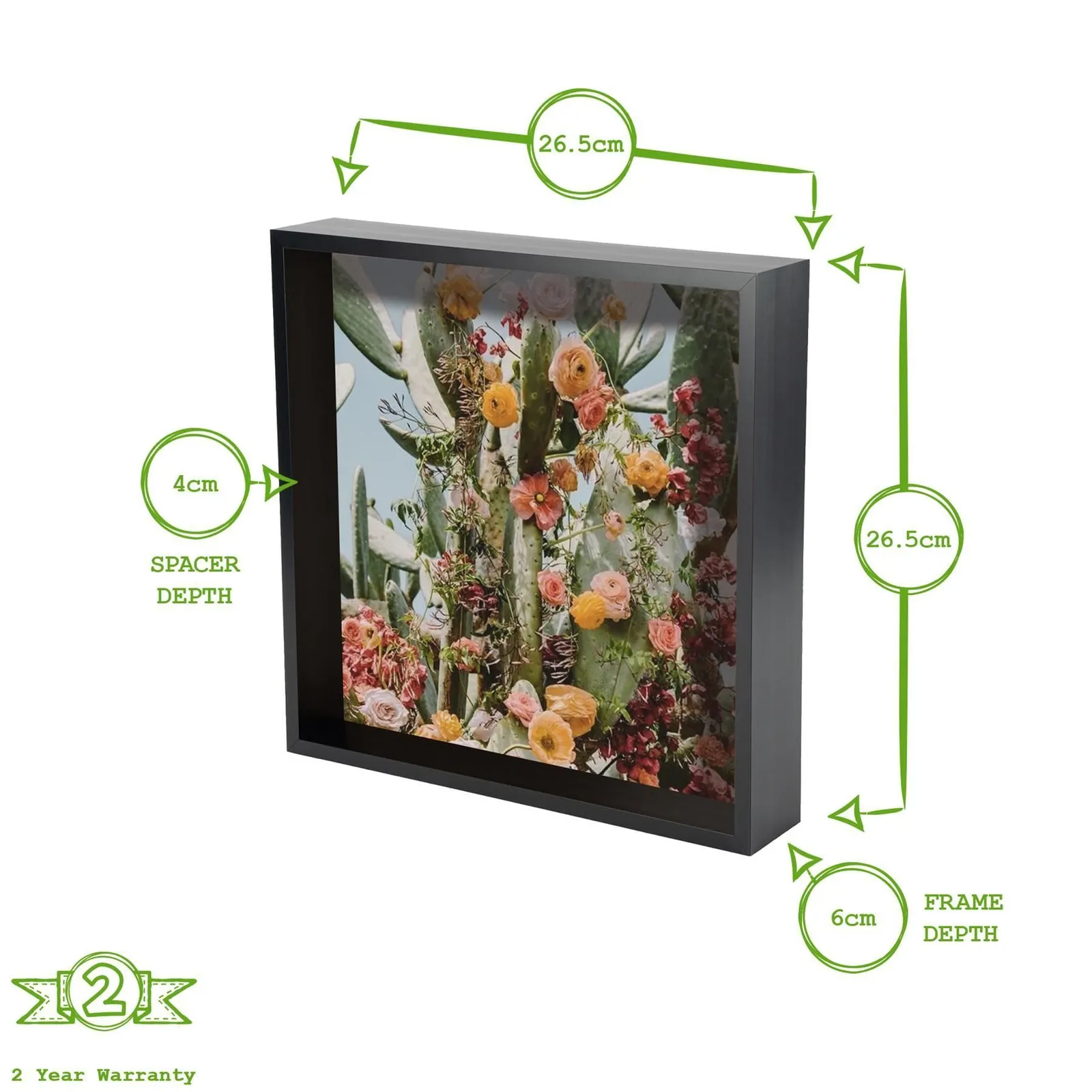 Nicola Spring 3D Deep Box Photo Frames - 10 x 10" - Pack of 5 in Black 4