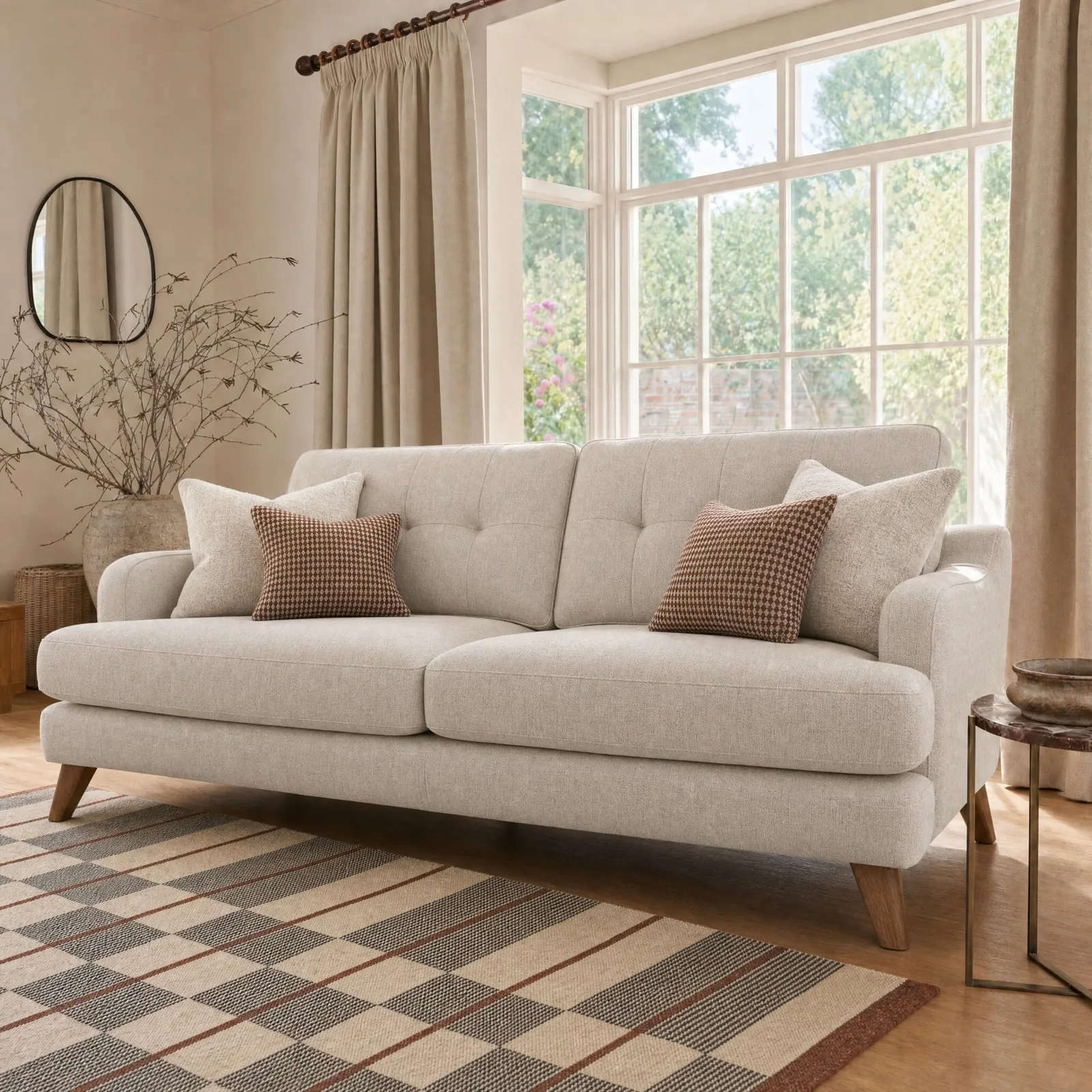 Loften Large Sofa-Palermo Pebble, Neutral Fabric | Barker & Stonehouse 2