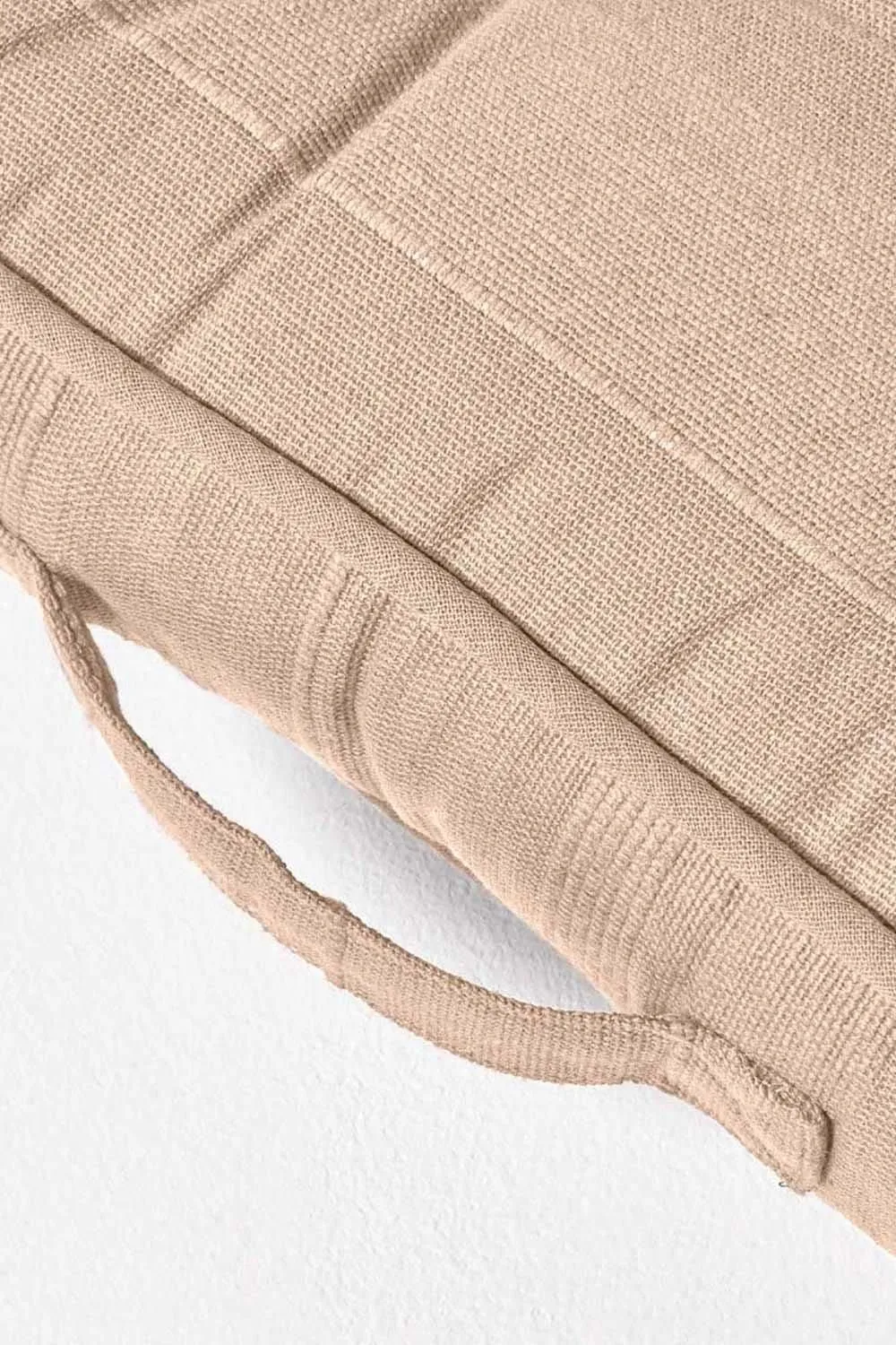 Homescapes Rajput Ribbed Cotton Floor Cushion in Beige 4