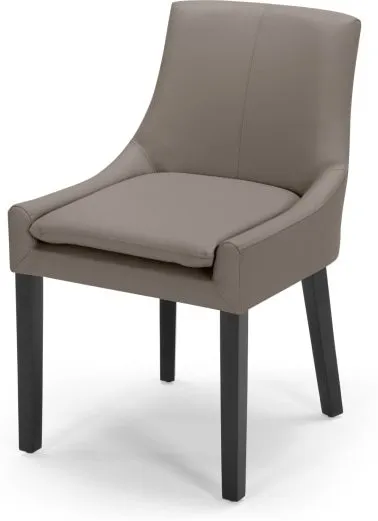 Percy Scoop Back Chair, Pewter Grey PU