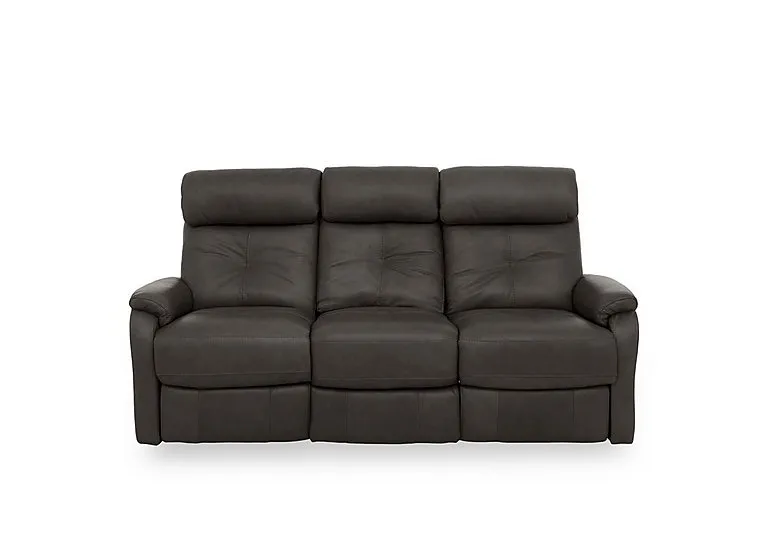 Compact Collection Titch Leather 3 Seater Sofa - Dark Chocolate