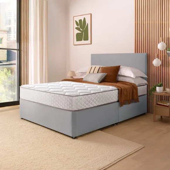 Silentnight Divan Set with Paris Headboard and 800 Pocket Spring Memory Foam Mattress