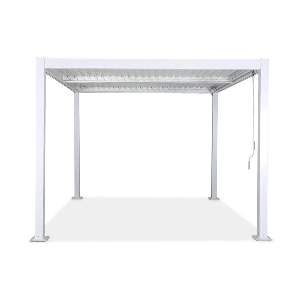 sweeek Louvered pergola aluminium & steel 3 x 3m in White 4