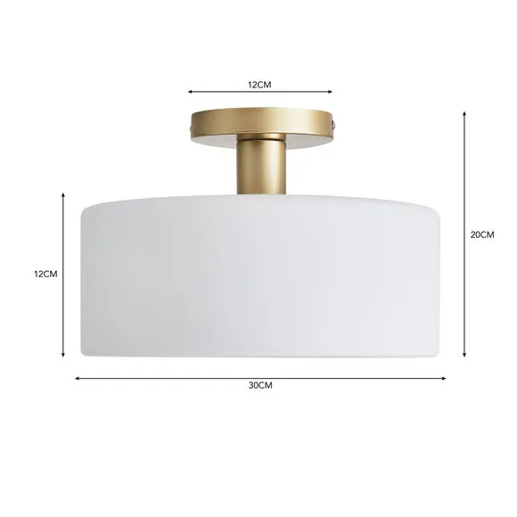 Amelie Opal Glass Flush Ceiling Light 4
