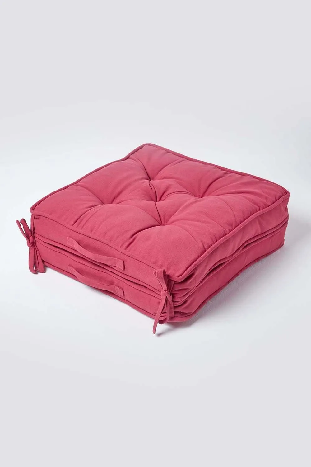 Homescapes Cotton Travel Support Booster Cushion in Red 2