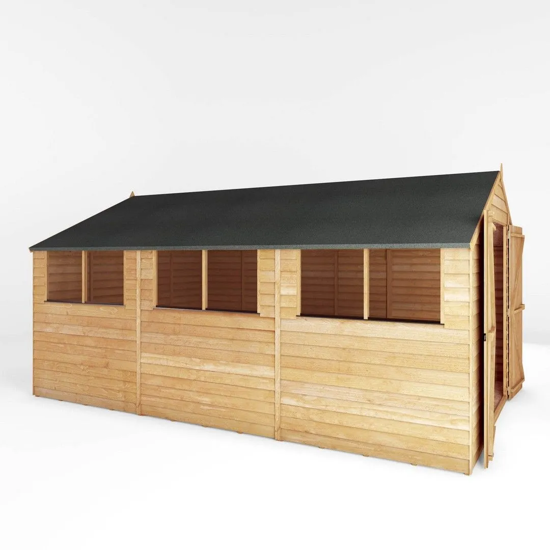Mercia 15 x 10 Feet Overlap Apex Workshop - L443.7 x W309.7 x H225.4 cm in Brown 5