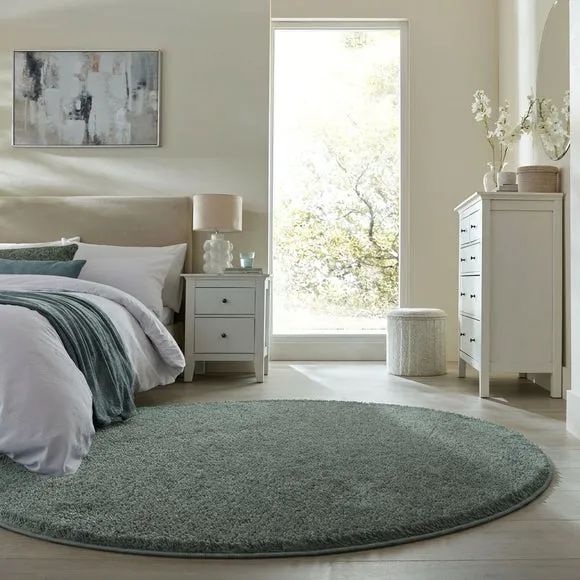 Sheen Shaggy Round Rug 1