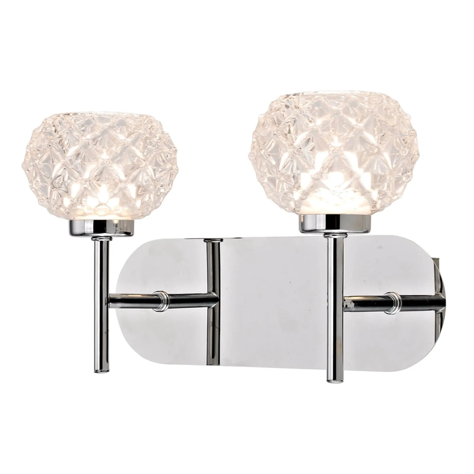 Miles Integrated Cut Glass 2 Light Wall Lamp
