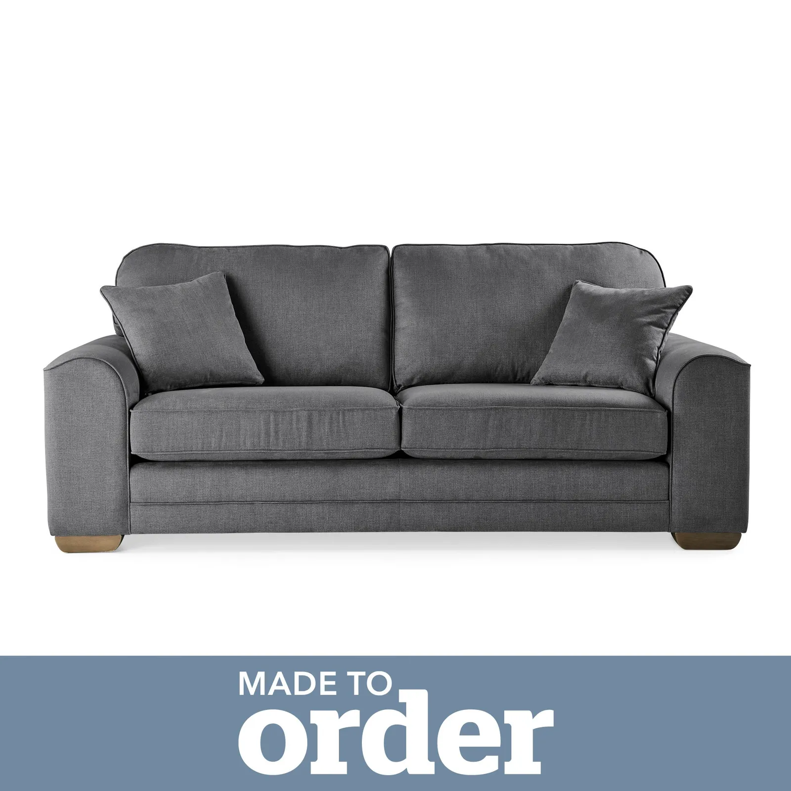 Morello 3 Seater Sofa Brushed Plain Fabric Brushed Plain Pewter