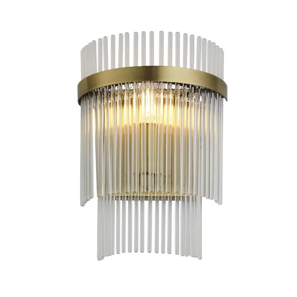 Netlighting Marietta Glass Wall Lamp Antique Brass in Gold