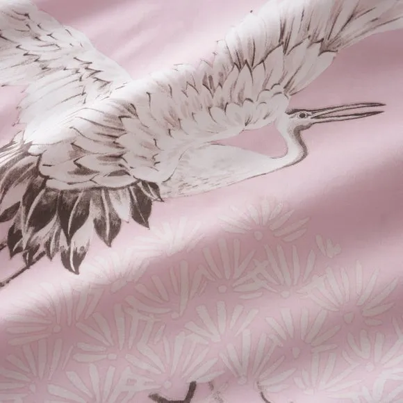 Cranes Floral 100% Cotton Duvet Cover & Pillowcase Set 2