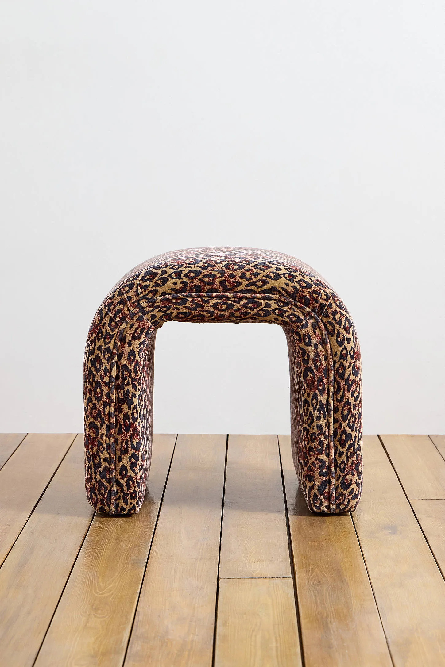 Jane Leopard Velvet Stool - Black ALL 5