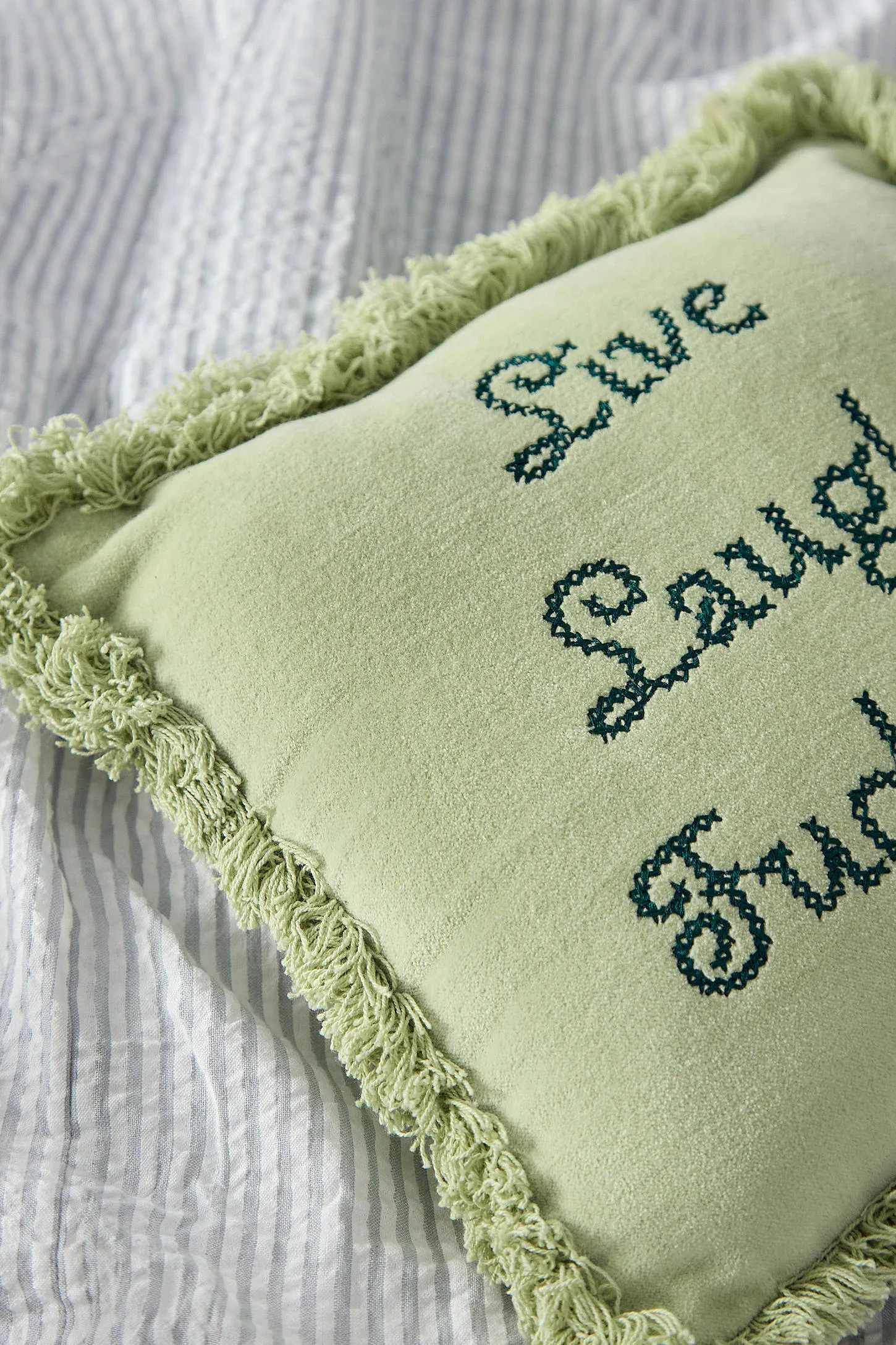 Live Laugh F*ck Off Cushion - Light Green ALL 2