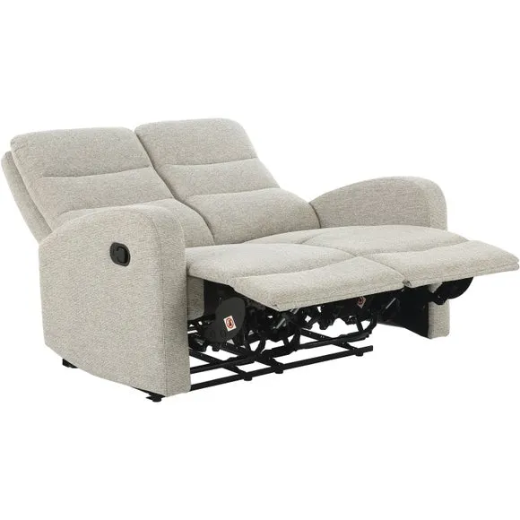 Rena Tonal Faux Linen Manual Recliner 2 Seater Sofa 6