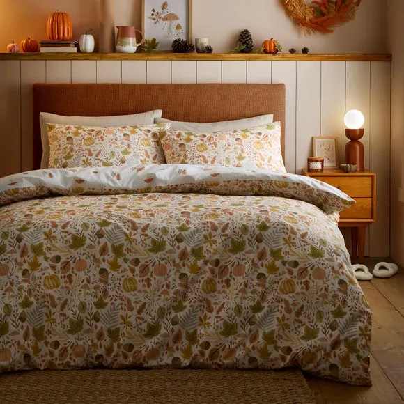 Dreams & Drapes Autumn Foliage Polycotton Duvet Cover & Pillowcase Set