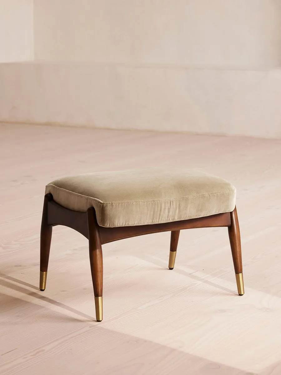 Theodore Footstool, Velvet, Oyster