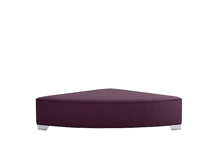 Isobel Fabric Wedge Footstool - Frosted Grape with Chrome Feet