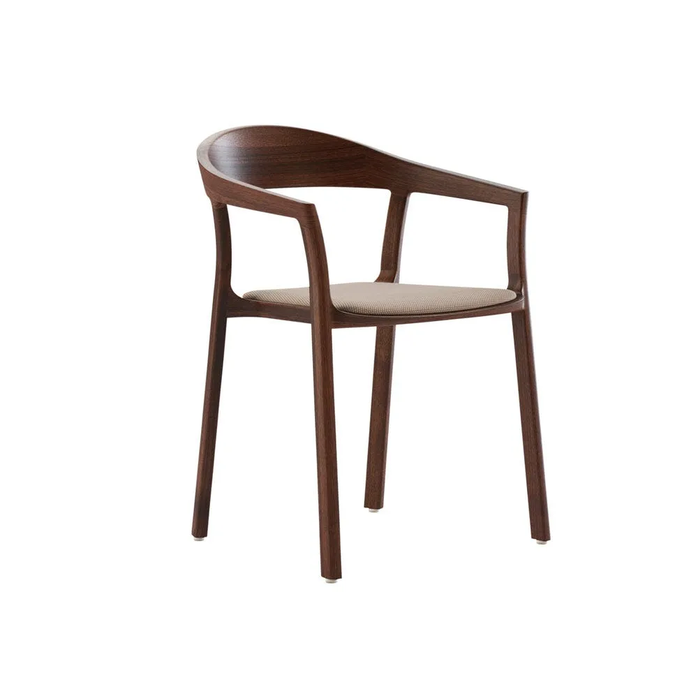 Artisan Tara Dining Chair in American Walnut and Kvadrat Steelcut Trio 213 2
