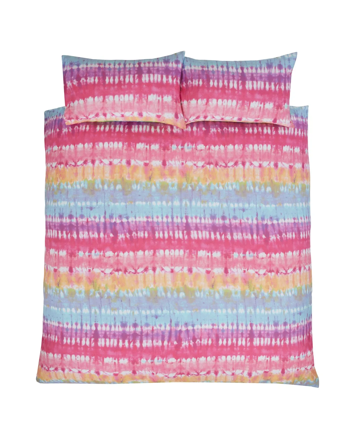 Rapport Home Tie Dye Polycotton Duvet Cover Set With Pillowcase in Pink 3