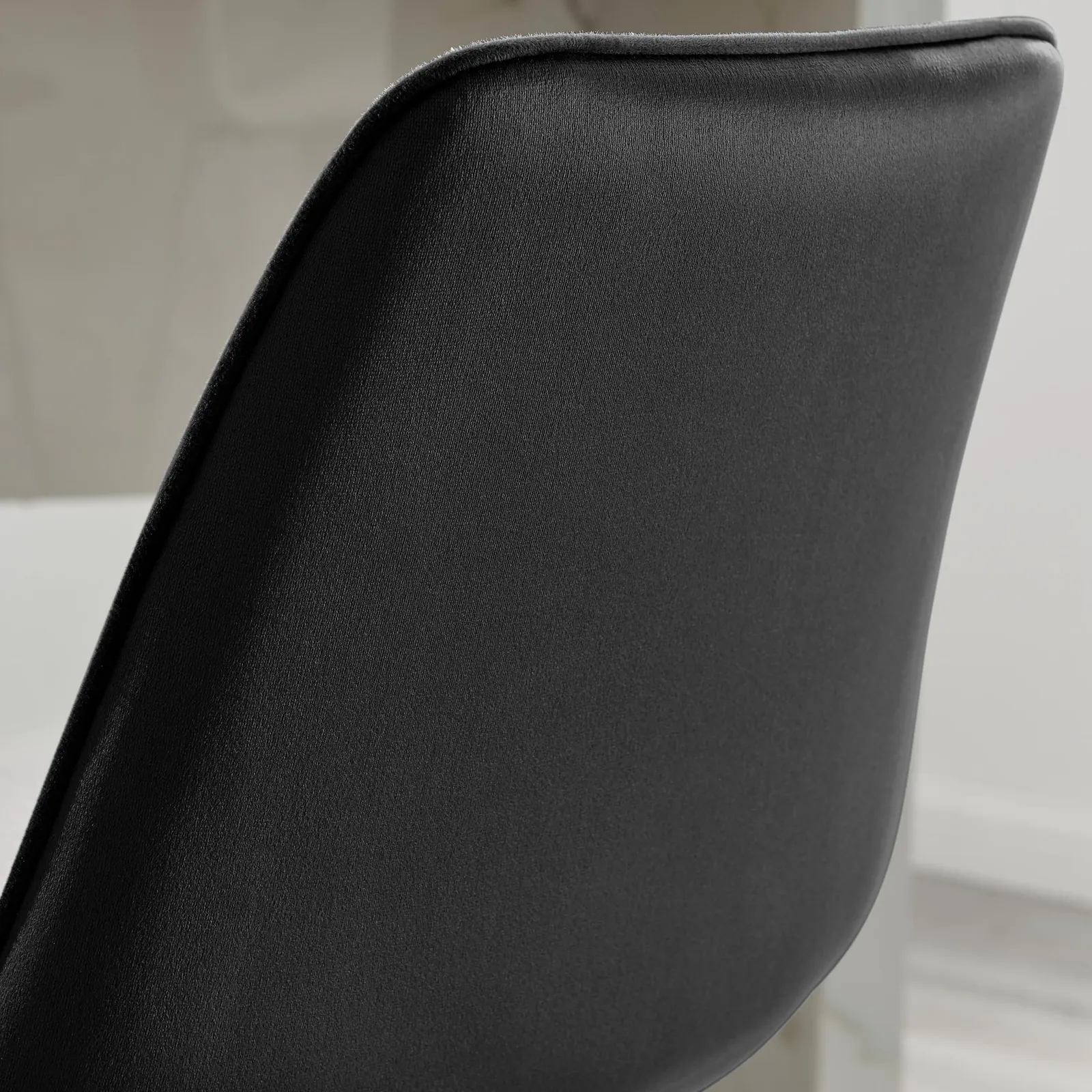 FurnitureboxUK Pesaro Set of 2 Velvet Silver Legs Counter Stools in Black 4