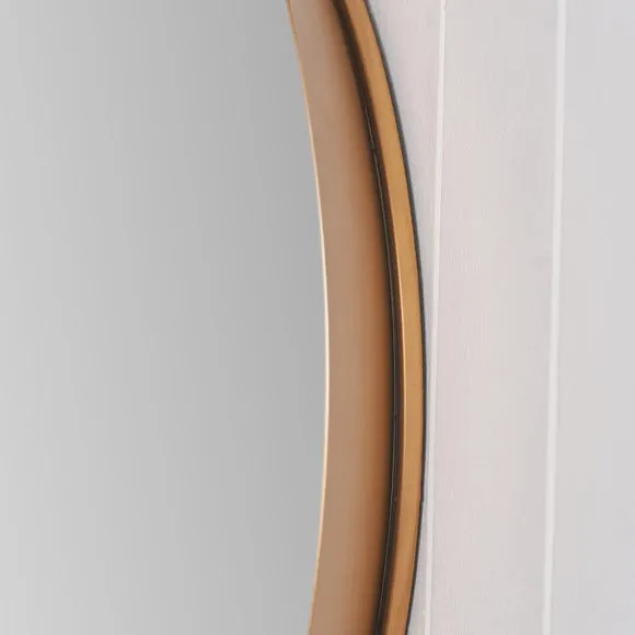 Angled Metal Frame Round Wall Mirror 2