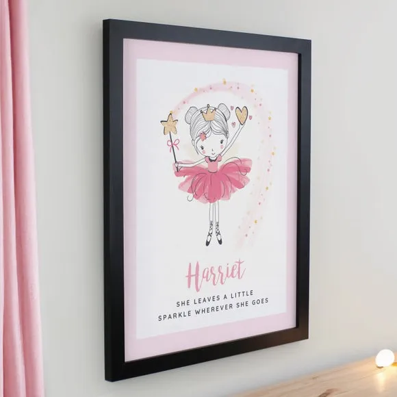 Personalised Princess Ballerina Poster Frame 2