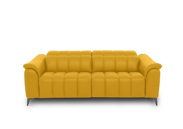 Angelo Leather 3 Seater Power Recliner Sofa with Power Headrests - Giallo