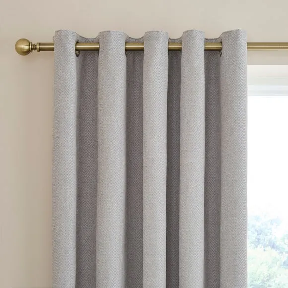Herringbone Chenille Eyelet Curtains 1