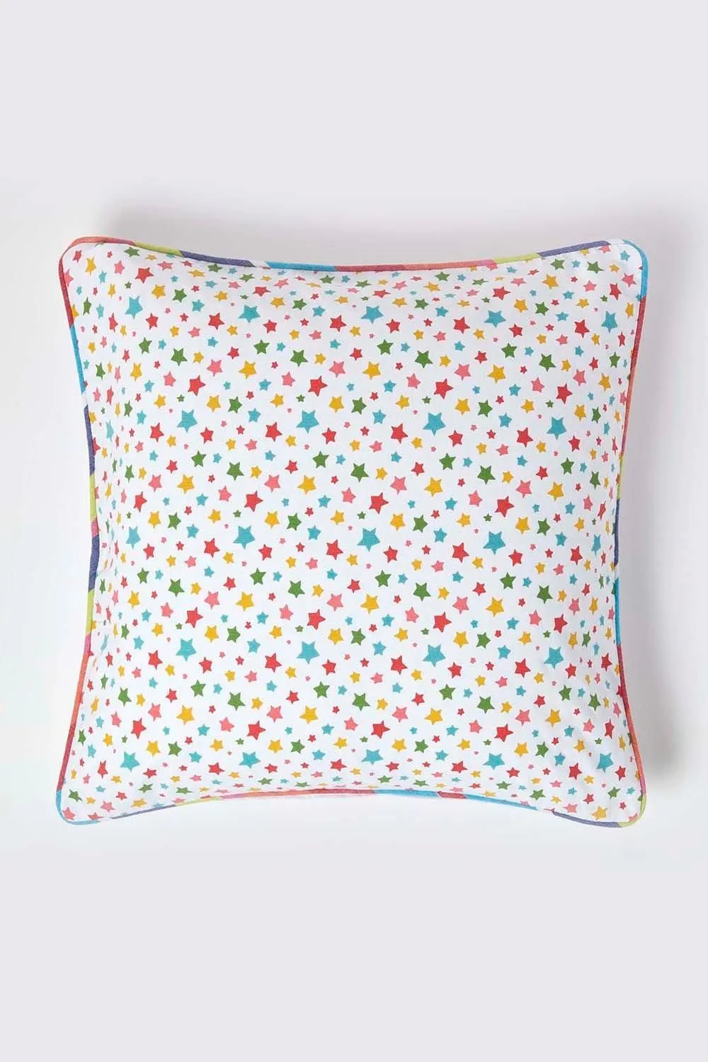 Homescapes Cotton Multi Colour Stars Cushion Cover