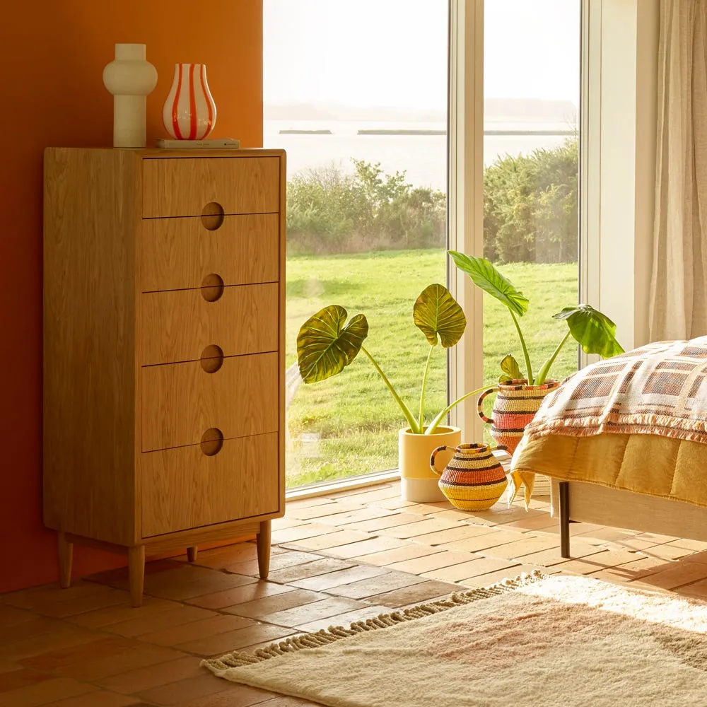 Heal's Amira Tallboy Chest of Drawers Oak 4