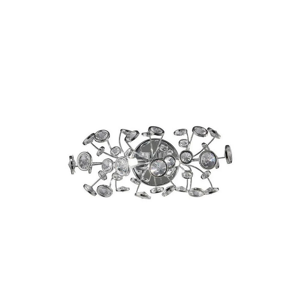 Netlighting Savanna Wall Lamp Switched 2 Light G9 Polished ChromeCrystal in Grey