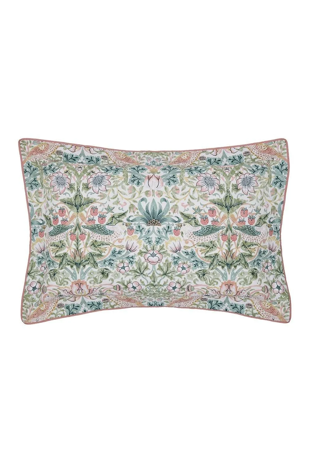 Morris & Co 'Strawberry Thief' Cotton Cover Set in Pink 3