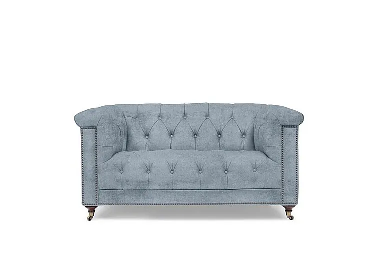 Wallace 2 Seater Fabric Chesterfield Sofa - Boathouse Blue