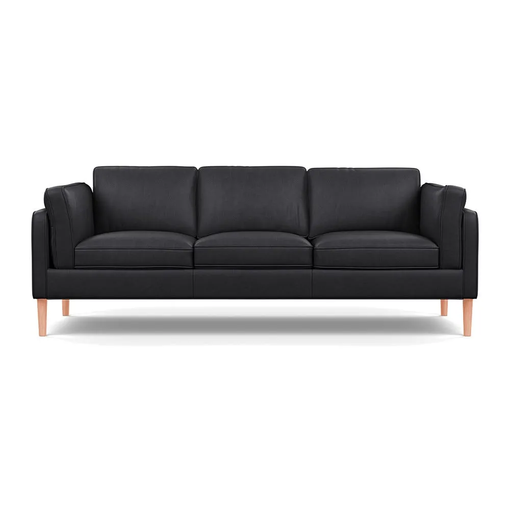 Heal's Sonno 4 Str Sofa Linea Leather Black 622 Natural Feet 1