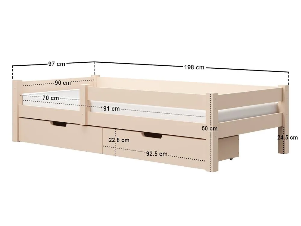 Flair Milo Single Bed with Storage in Beige 6