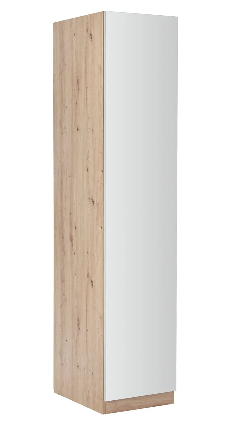 Habitat Munich 1 Door Mirror Wardrobe - Oak Effect