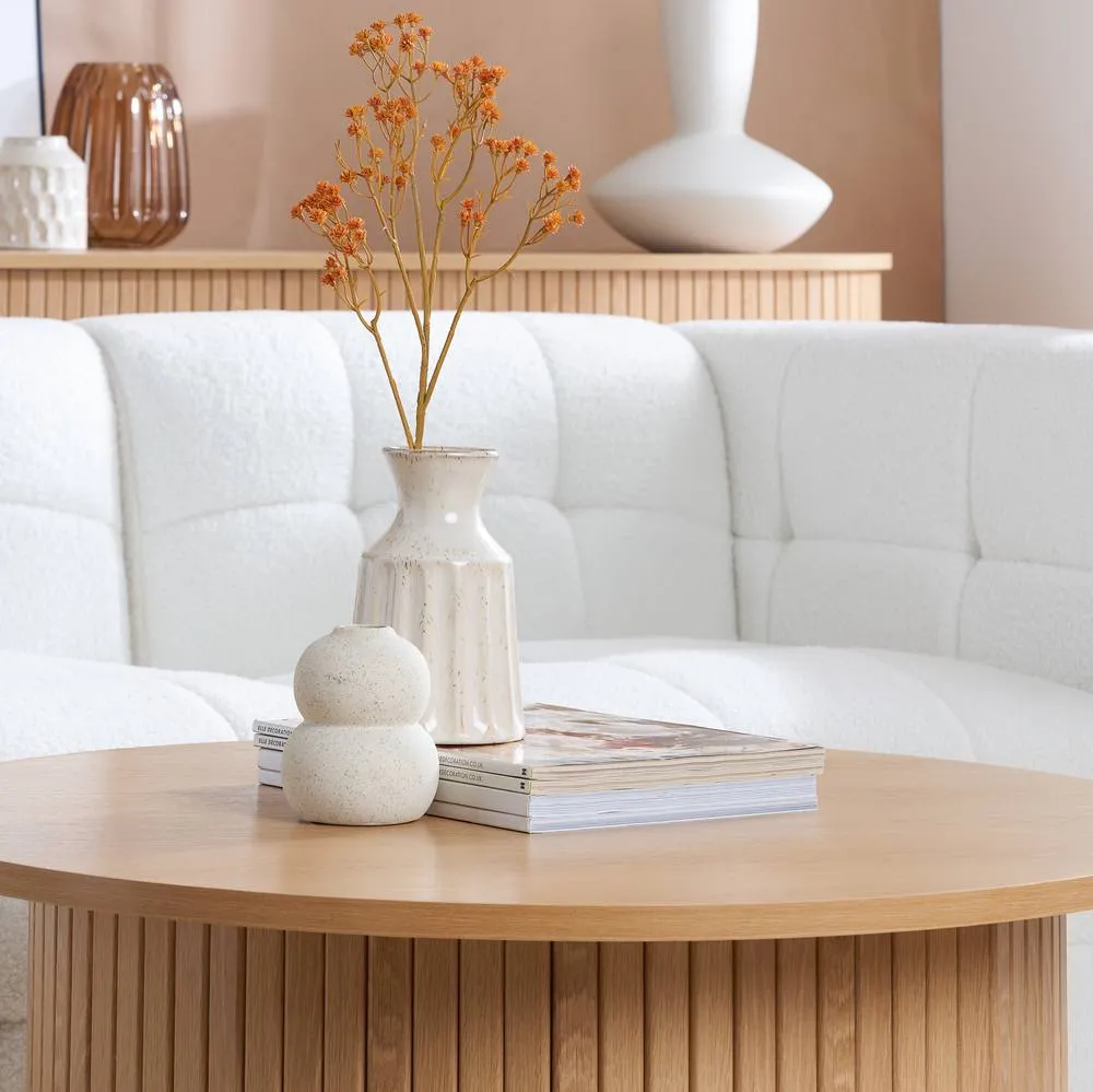 Birlea Round Fluted Coffee Table Axel in Brown 2