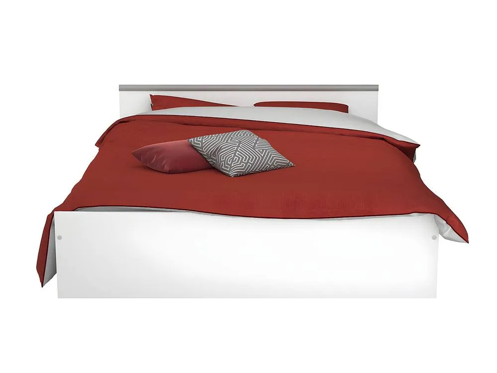Vente-unique Bed With Storage 140 X 190 Cm - 2 Drawers & 1 Open Compartment in White 5