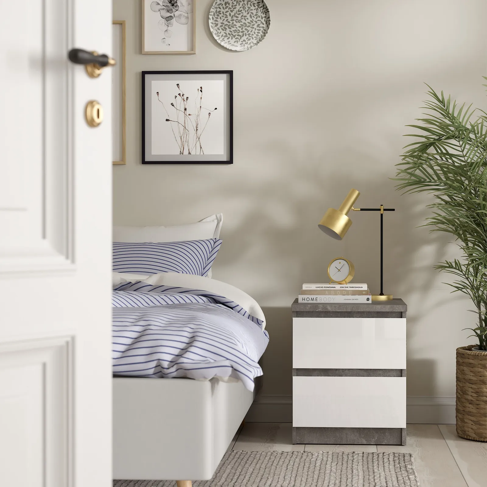 Furniture To Go Naia Bedside 2 Drawers in Grey 5
