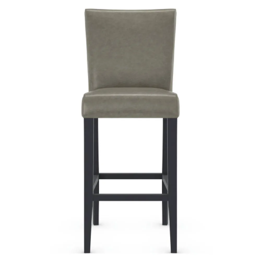 netfurniture Charroney Grey Leather Kitchen Breakfast Bar Stool Padded Assembled 4
