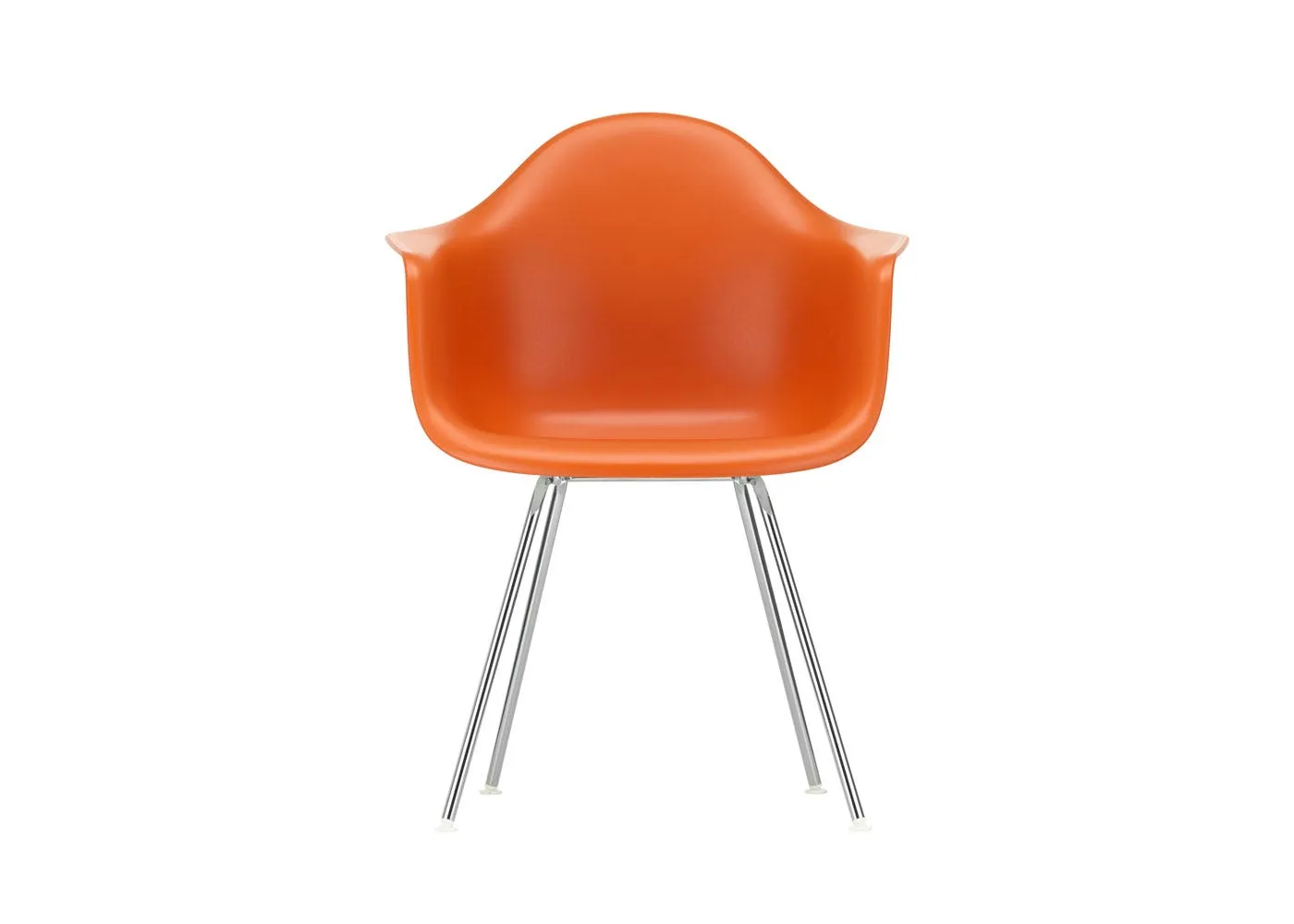 Vitra Eames DAX Armchair New Height Rusty Orange Chrome Base 1