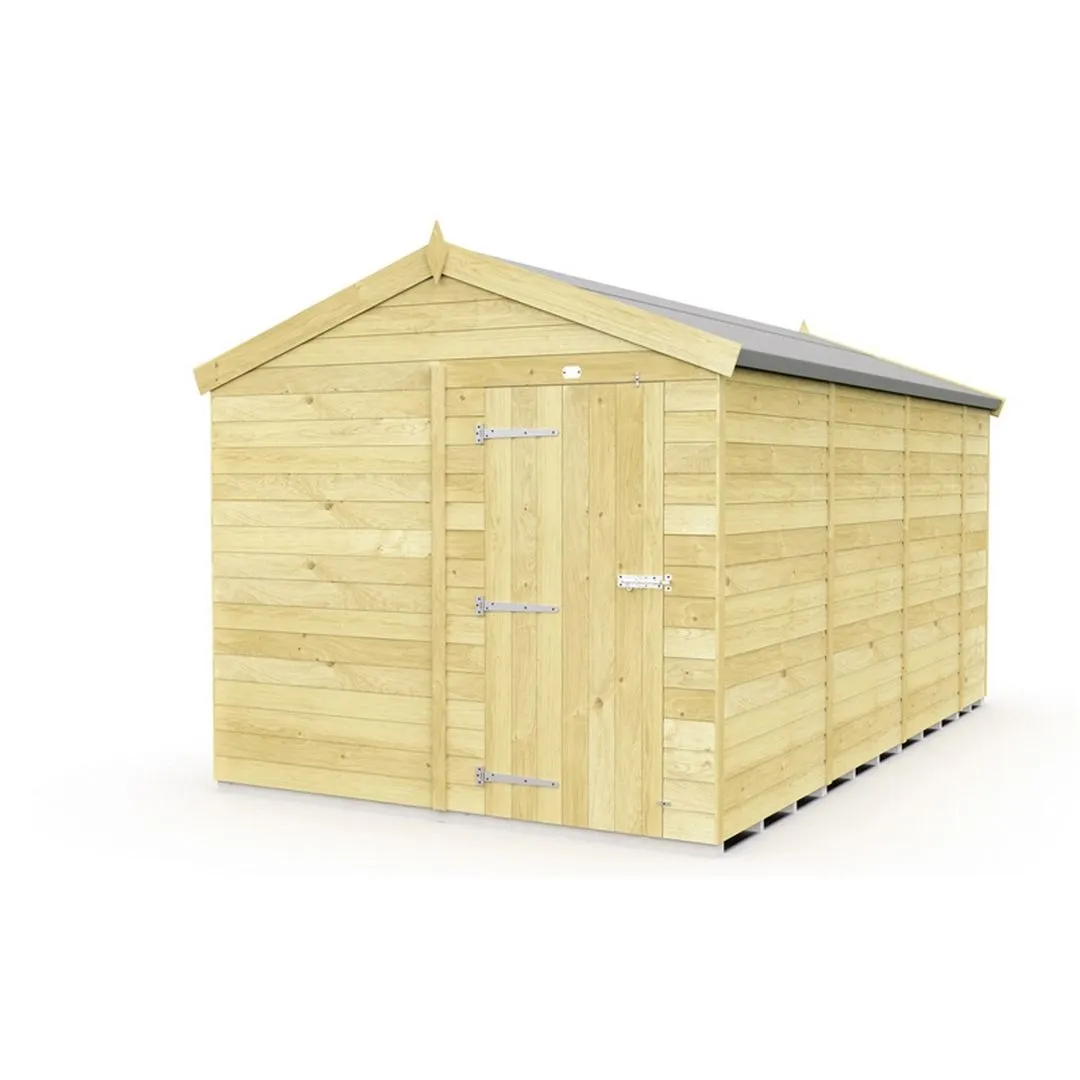 Buttercup Farm 8 x 14 Feet Apex Shed - Single Door W/O Window - L417 x W231 x H217 cm in Brown