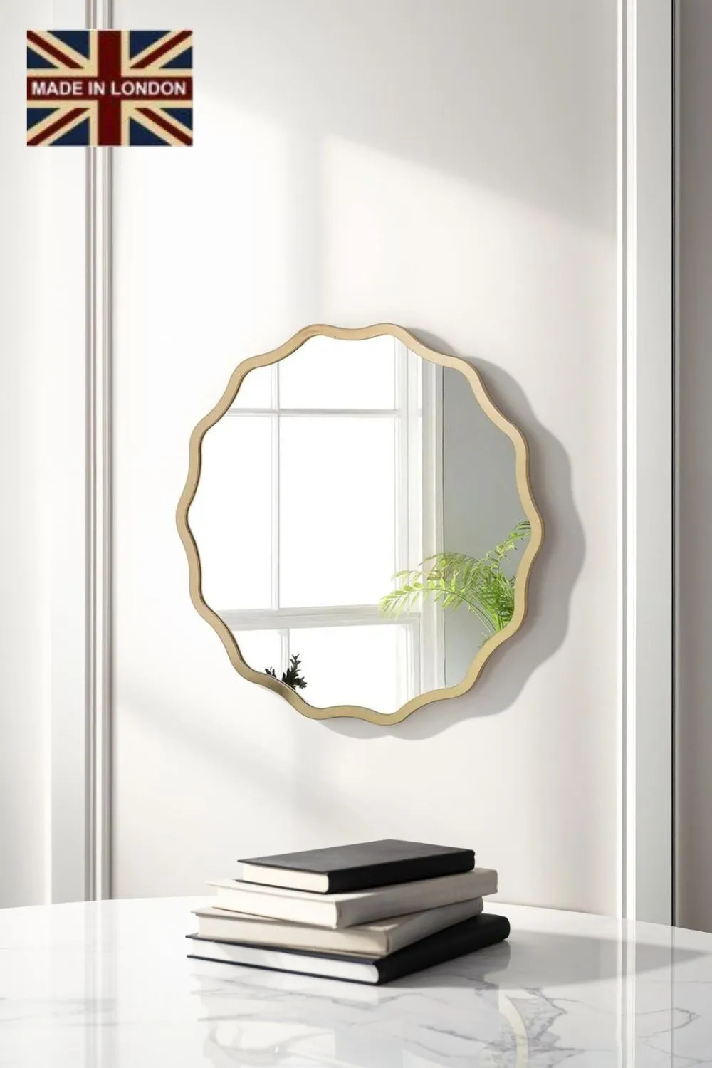 Yearn Mirrors Gold Ripple Framed Circular Wall Mirror 60x60cm